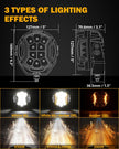 V-ULTRA Series 6/8 Pcs 5 Inch 172W LED Side Shooter Amber DRL with Power Harness