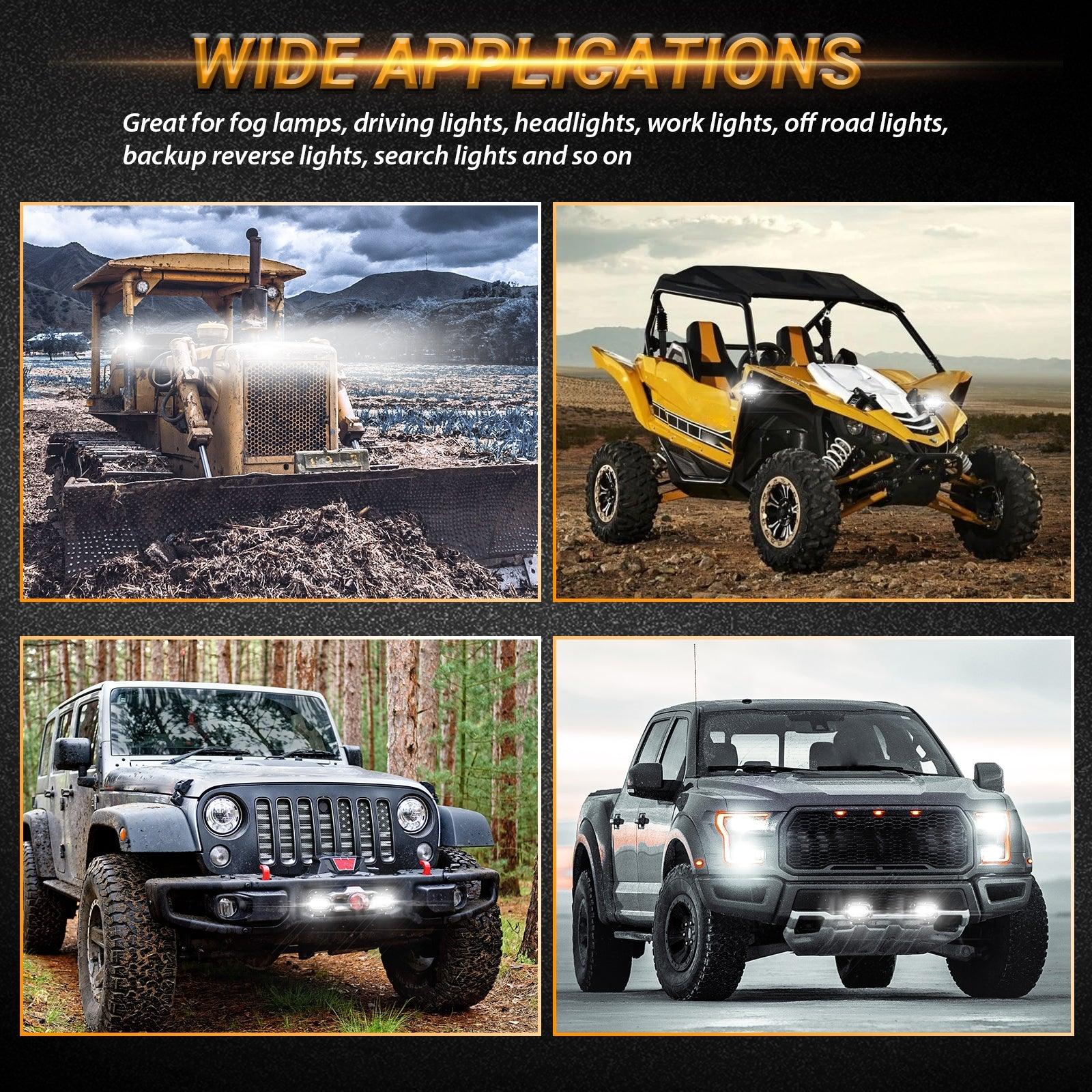 R4 Series | 4 Inch 60W Corrugated Lens 120° Wide Beam LED Pods Lights