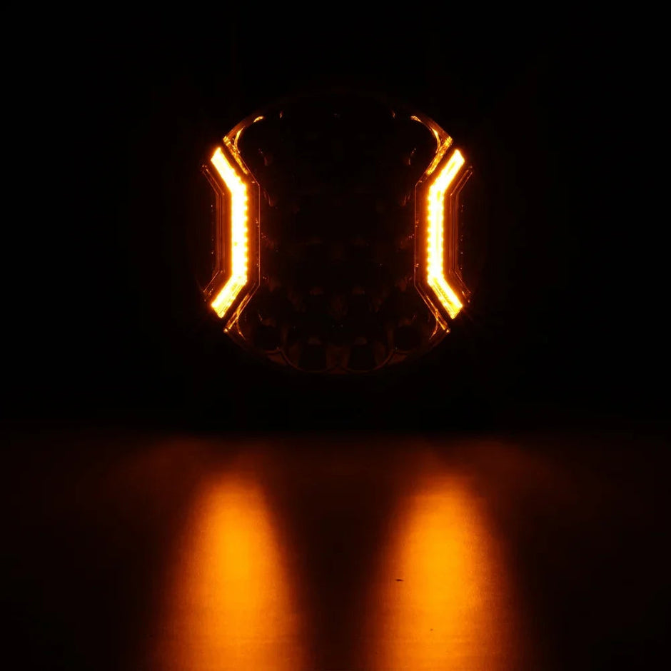 V-ULTRA Series | 9 Inch 300W LED Side Shooter White Driving Lights with Amber DRL
