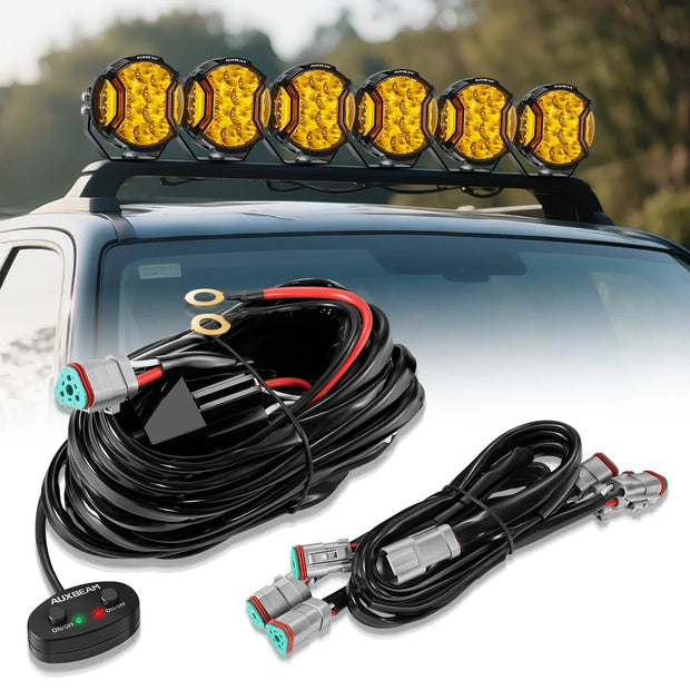 6-LED Pod Light Power Wiring Harness Kit with 3 PIN DT Plug