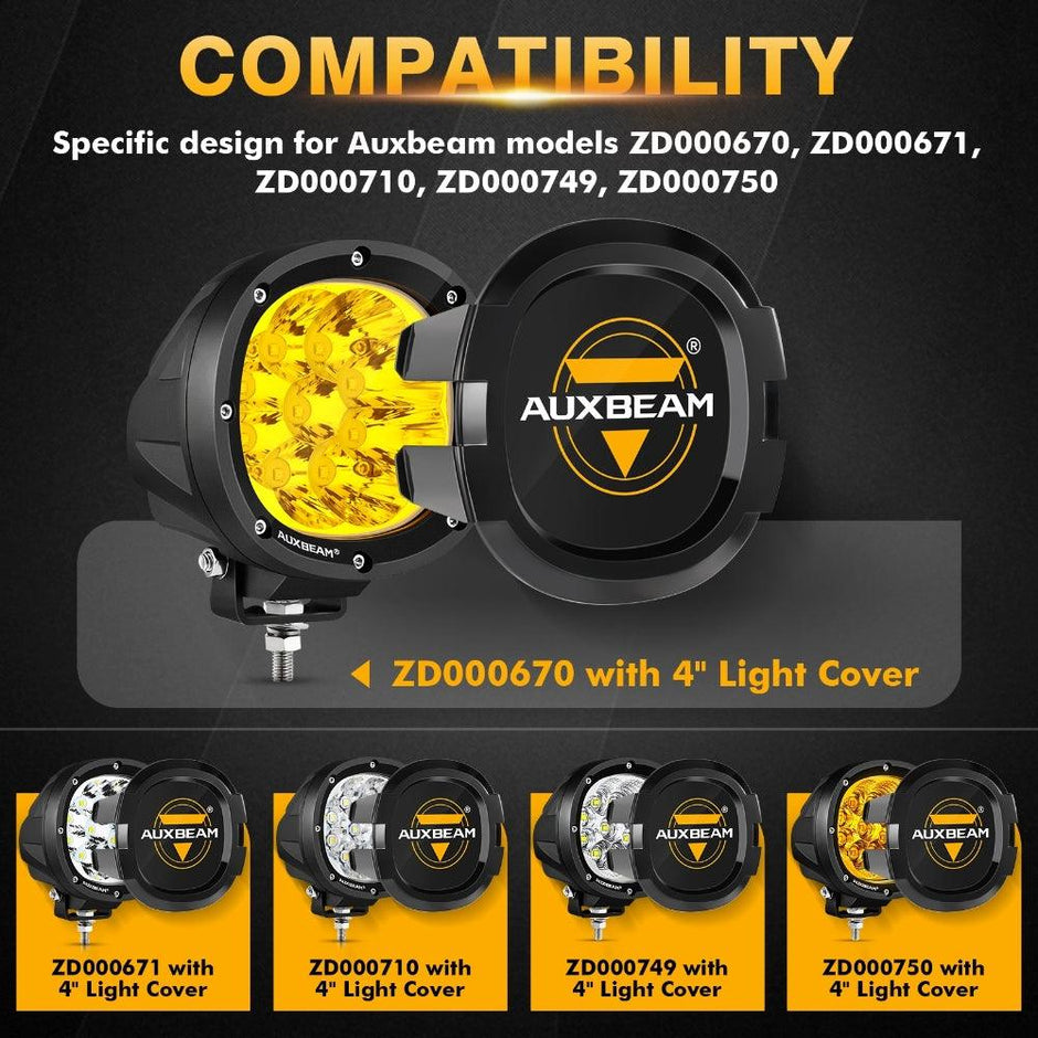 4 Inch Round LED Pod Lights Black Cover Light Shield Cover
