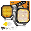 Color Play Series 3 Inch 100W LED Pod Lights Off Road Lights with White DRL & Amber Turn Signal Lights