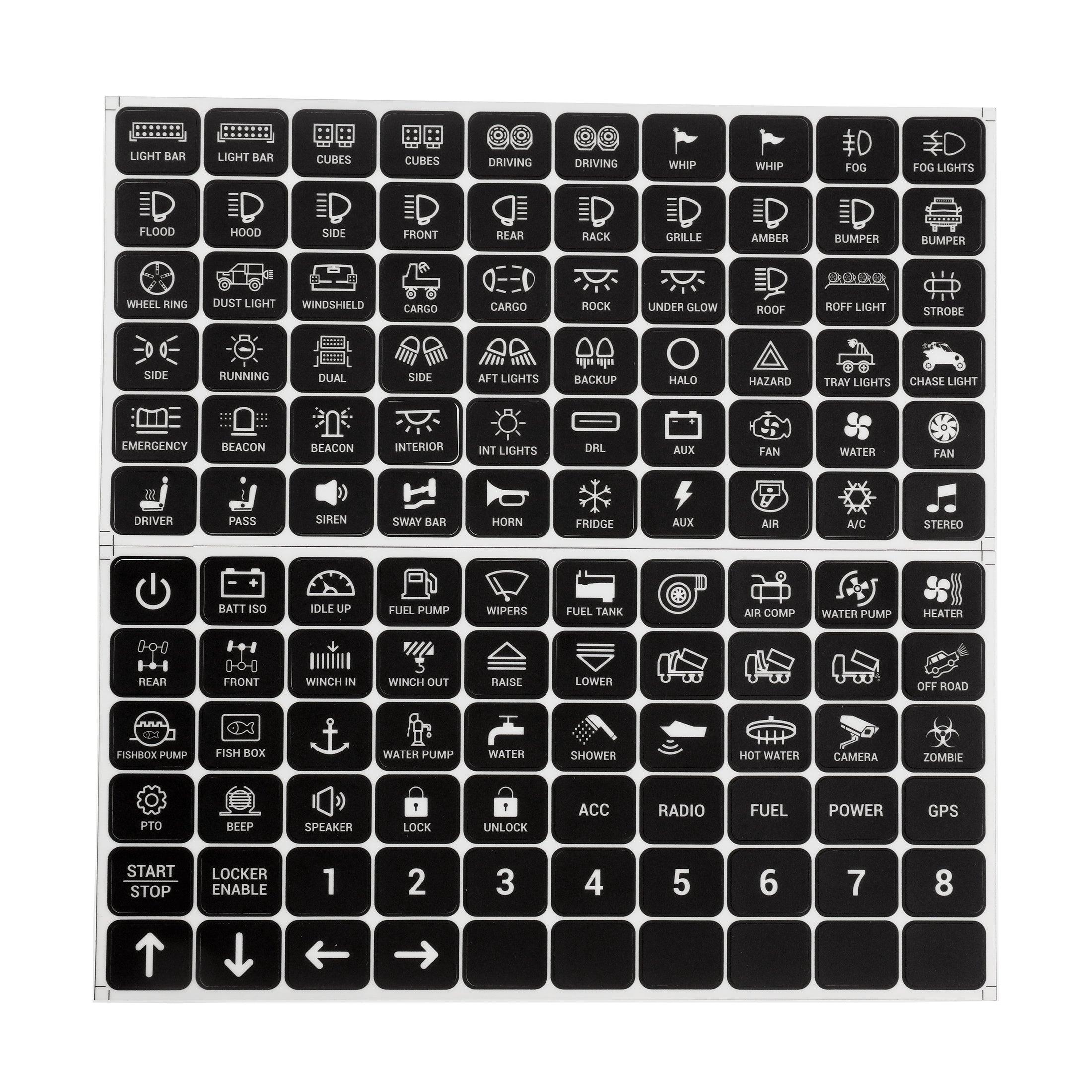120 Universal Stickers for AC-1200/AR-600/RA80 XL/RB80 XL Switch Panel