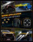 XP-ULTRA Series 4.5 Inch 128W 15200LM Spot Beam LED Pod Lights Off Road Lights with Amber DRL
