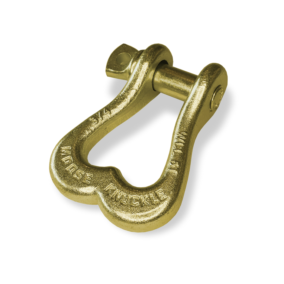 Moose Knuckle XL Brass Knuckle Powder Coated Colored Shackle for Tow Straps, Off Roading and Truck Nuts Vehicle Recovery
