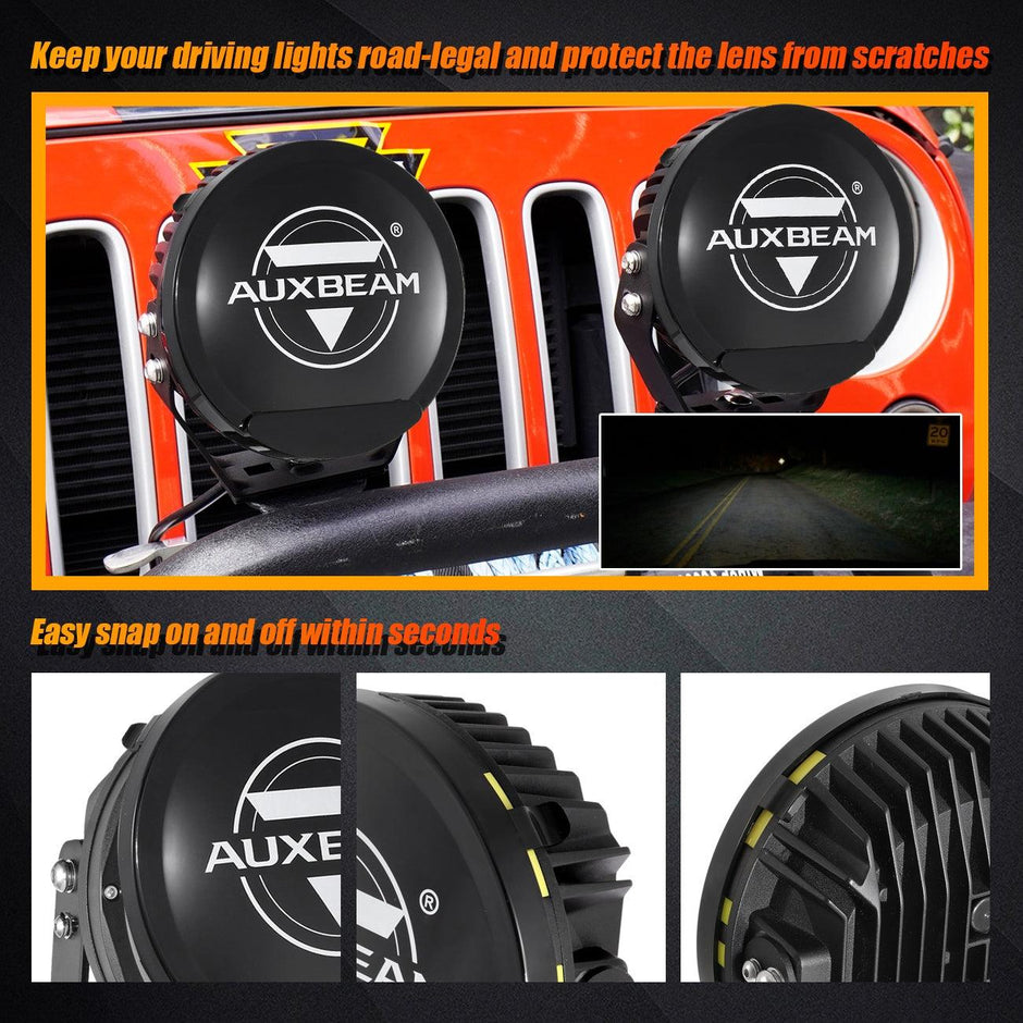 (2pcs/set) 7 Inch Round LED Driving Light Black Cover Light Shield Cover