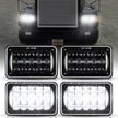 (2pcs/set)4x6 LED Headlights Rectangular Headlamps Hi/Lo Sealed Beam with DRL DOT Approved Replacement H4651 H4652 H4656 H4666 H6545 Compatible with Peterbil Kenworth Freightliner Ford Trucks