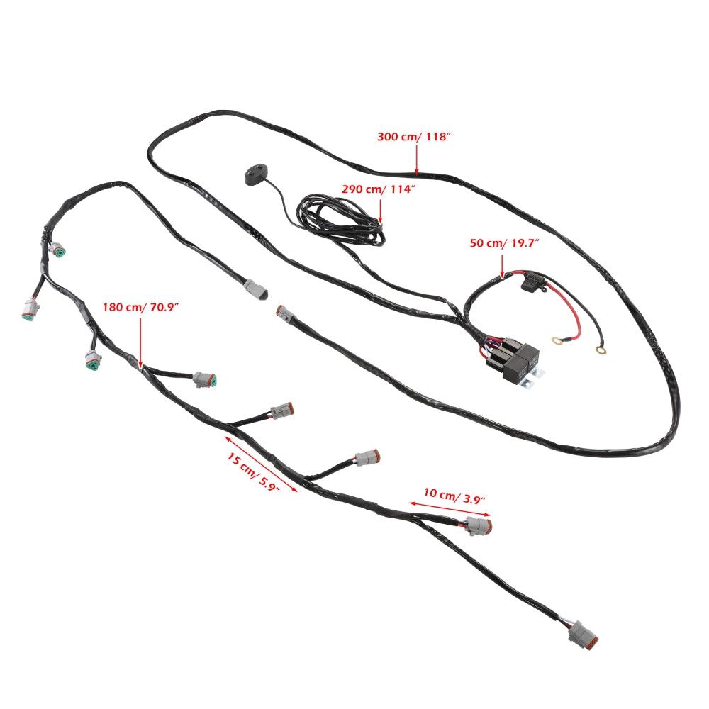 8-LED Pod Light Power Wiring Harness Kit with 3 PIN DT Plug