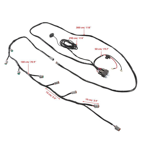 8-LED Pod Light Power Wiring Harness Kit with 3 PIN DT Plug