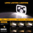 (2pcs/set)7x6 Led Headlights Rectangular Headlamps High Low Sealed Beam w/DRL Turn Signal DOT Approved for Jeep Wrangler YJ Cherokee XJ Ford Chevy GMC Toyota