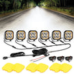 Color Play Series 3 Inch 100W Spot LED Pod Lights Off Road Lights with White DRL & Amber Turn Signal Lights