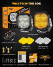 Color Play Series 3 Inch 100W Fog Lights Off Road Lights with White DRL & Amber Turn Signal Lights