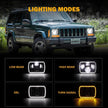 (2pcs/set)7x6 Led Headlights Rectangular Headlamps High Low Sealed Beam w/DRL Turn Signal DOT Approved for Jeep Wrangler YJ Cherokee XJ Ford Chevy GMC Toyota