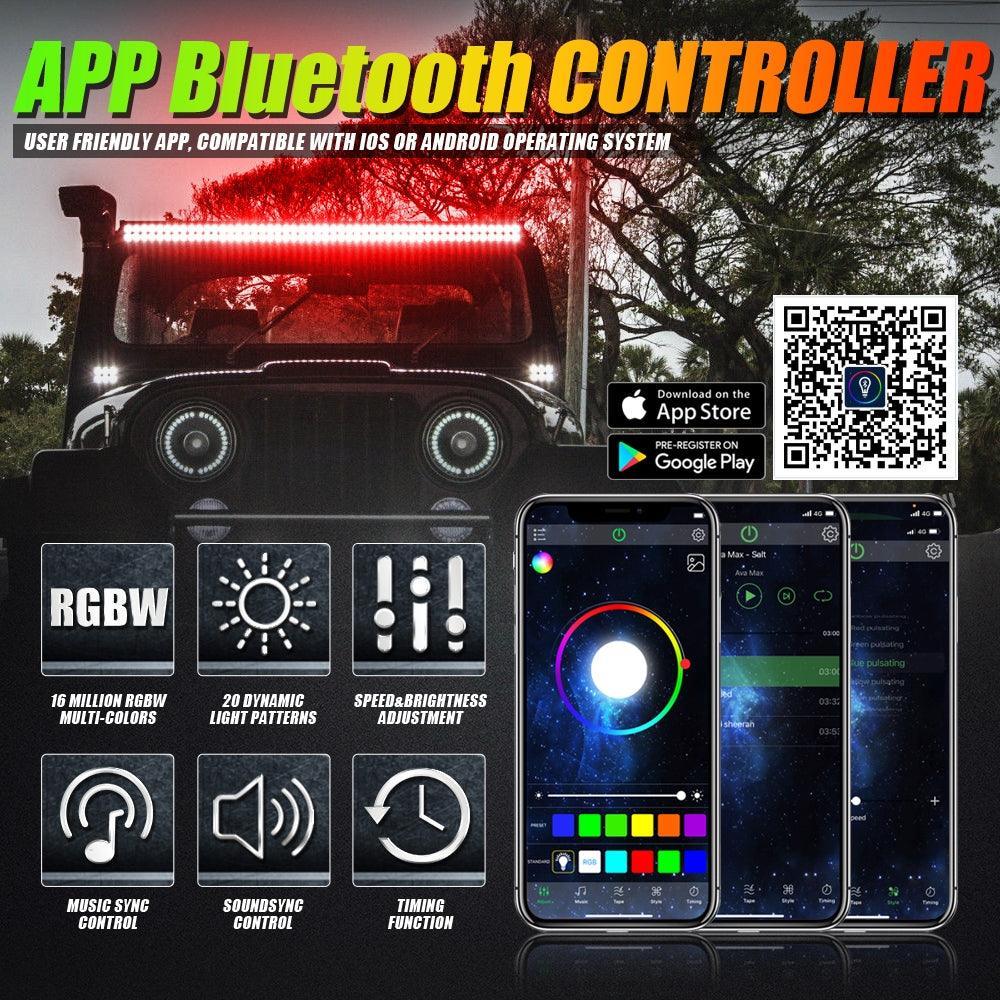 New 22 Inch V-PRO Series Straight RGBW Color Changing Off Road Led Light Bar