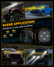 XP-ULTRA Series 4.5 Inch Flood Beam LED Pod Lights Off Road Lights with Amber DRL