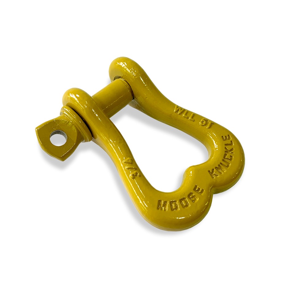 Moose Knuckle XL Detonator Yellow Bow D-Ring 3/4" Shackle for Off-Road Closed Loop 4x4 and SxS Vehicle Recovery
