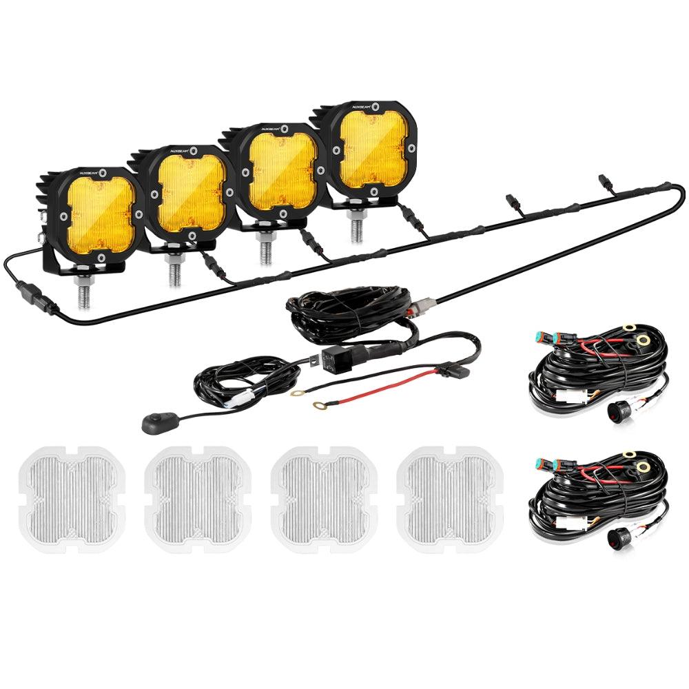 XP-ULTRA Series 3 Inch 80W Flood Beam LED Pods Amber&White Offroad Lights