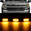 3pcs/set) LED Front Grille Lights Raptor Style Amber Light Fit for Chevrolet Silverado 1500 2016-2021 Amber shell