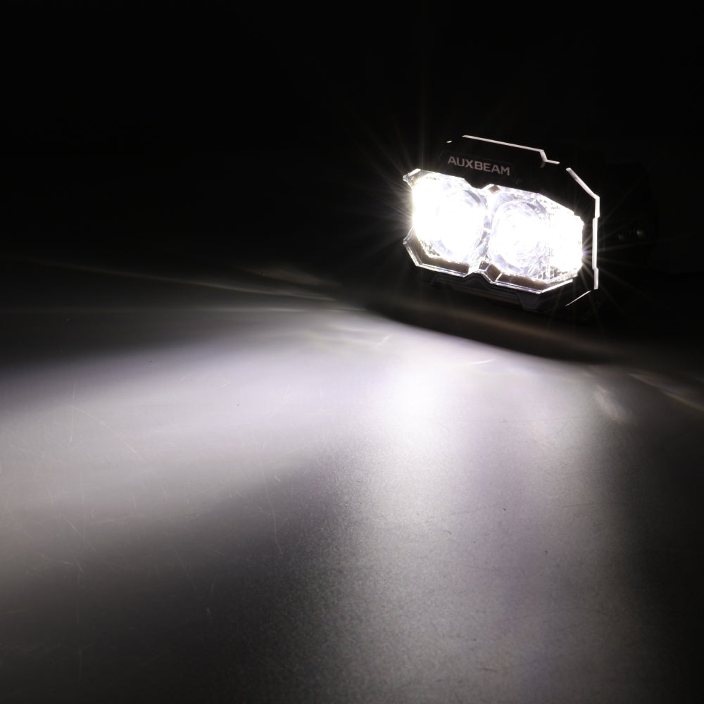5 Inch Rectangle White Spot with Double Side Anti-Glare LED Pod Lights TIR Lens Side Shooter with Amber Dynamic DRL Ring with Wiring Harness 2 Lead