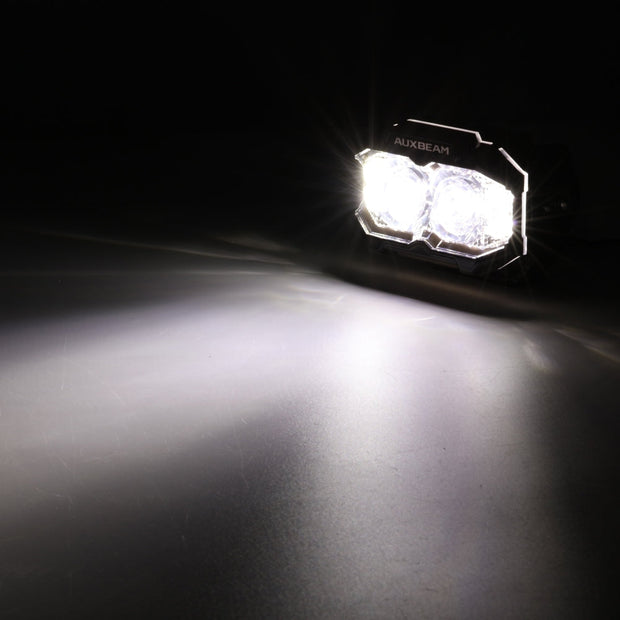 5 Inch Rectangle White Spot with Double Side Anti-Glare LED Pod Lights TIR Lens Side Shooter with Amber Dynamic DRL Ring with Wiring Harness 2 Lead