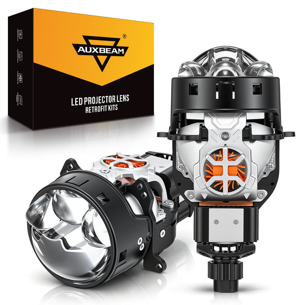 (2pcs/Set)3 Inch 108W Bi-LED Projector Headlight 6000K C6 Series Non-destructive & Retrofit Compatible Upgrade Kit-C6 Triple Laser Beam Dual-Fan