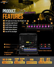 AS Series 8 Gang (AS-R80) RGB Slim Switch Panel, Toggle/ Momentary/ Pulsed Mode Supported(One-Sided Outlet)