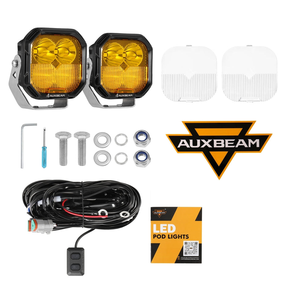 Color Play Series 3 Inch 116W RGB LED Pod Lights Combo Off Road Lights With 8 Backlight Options