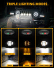V-ULTRA Series | 3 Inch 108W LED Side Shooter White Pod Lights with Amber DRL
