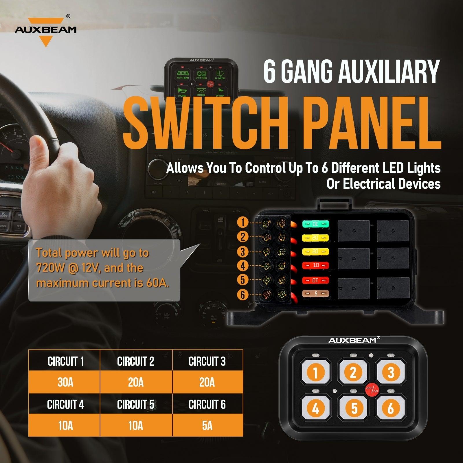 6/8 Gang LED Switch Panel, Off Road Light Controller