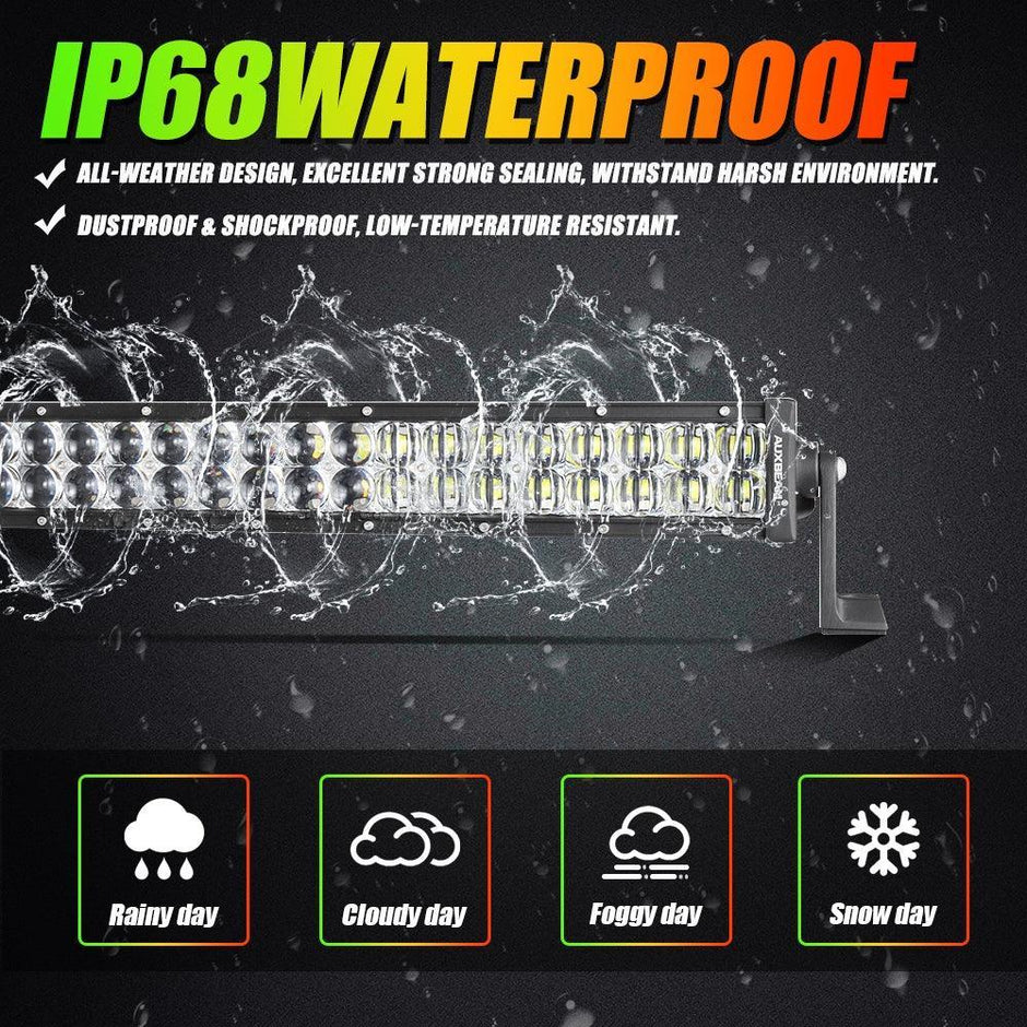 Auxbeam® 22 Inch Off Road Straight Led RGB Light Bar & RGB LED Rock ...