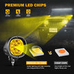 4 Inch 90W Round Yellow Spot LED Driving Lights with Dual A-Pillar Mounting Bracket For Ford Bronco 2/4 Door 2021 2022
