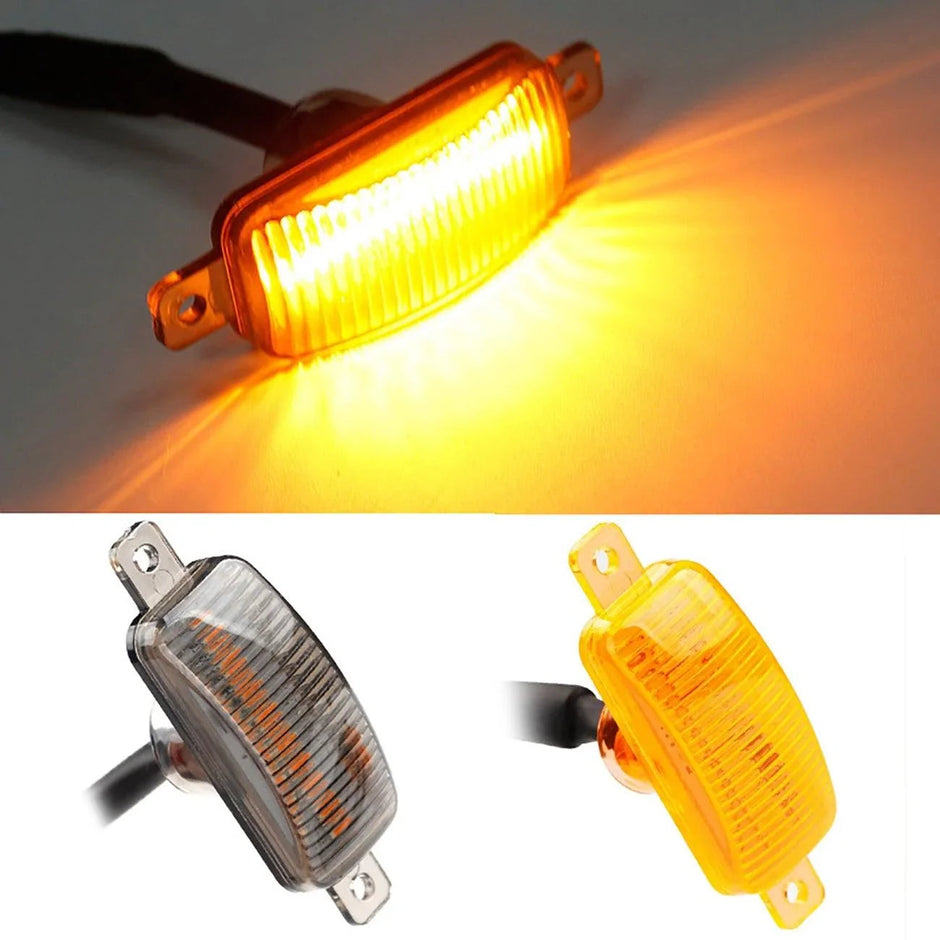 (4pcs/set) LED Front Hood Grille Lights Raptor Style Amber Light Fit for Pickup Truck Off-Road SUV Smoked Shell