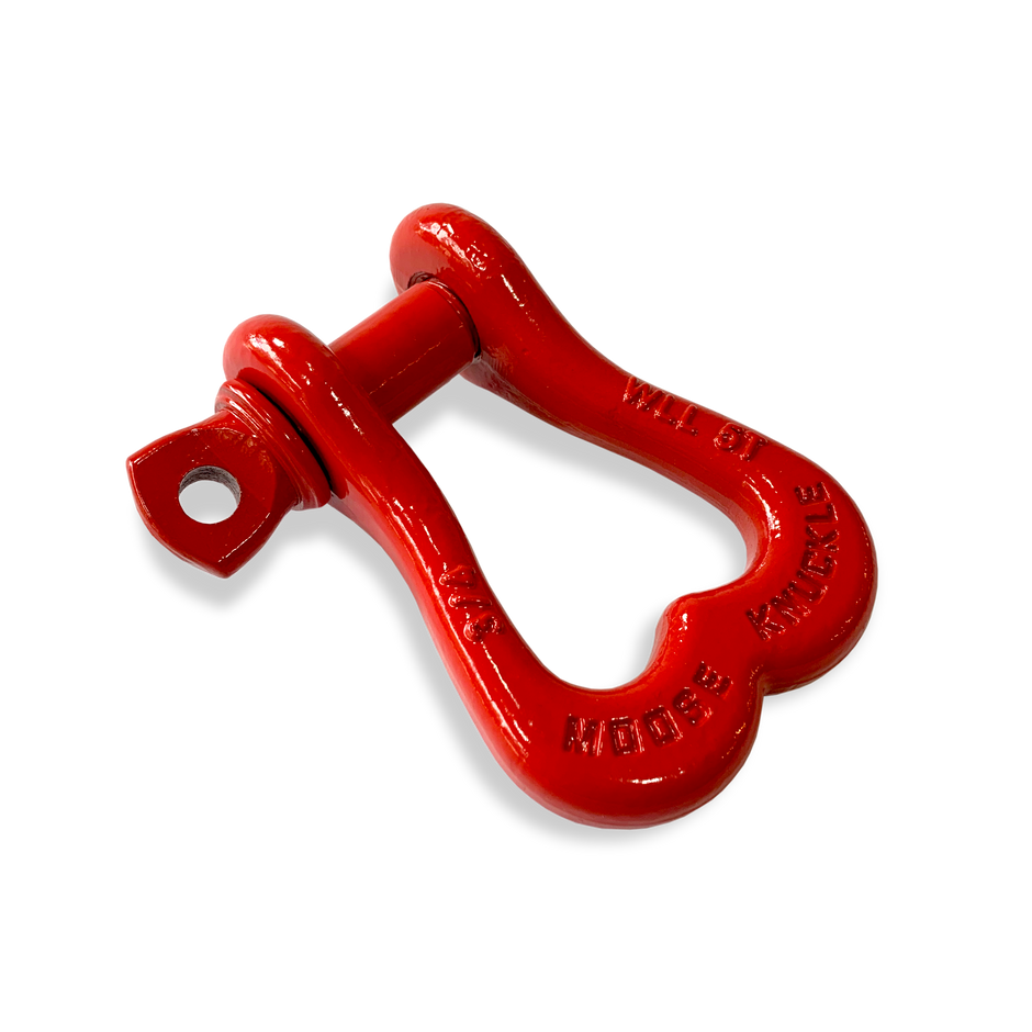 Moose Knuckle XL Flame Red Bow D-Ring 3/4" Shackle for Off-Road Closed Loop 4x4 and SxS Vehicle Recovery