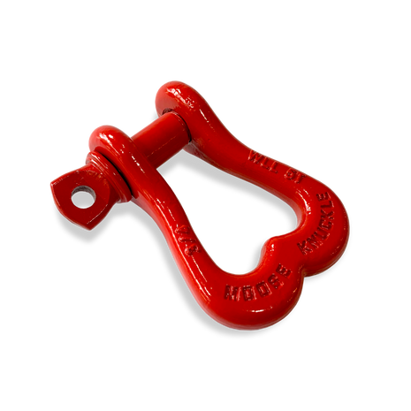 Moose Knuckle XL Flame Red Bow D-Ring 3/4" Shackle for Off-Road Closed Loop 4x4 and SxS Vehicle Recovery