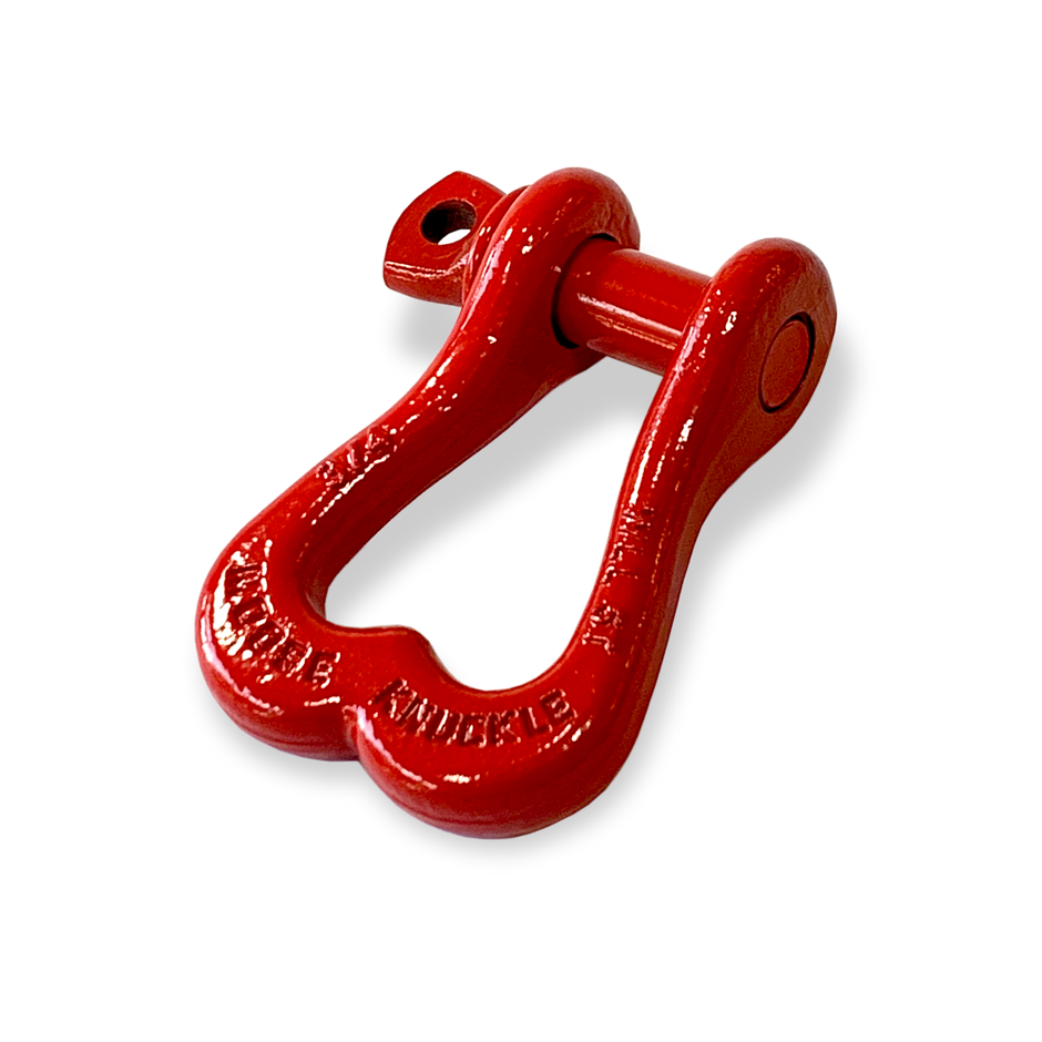 Moose Knuckle XL Flame Red Powder Coated Colored Shackle for Tow Straps, Off Roading and Truck Nuts Vehicle Recovery