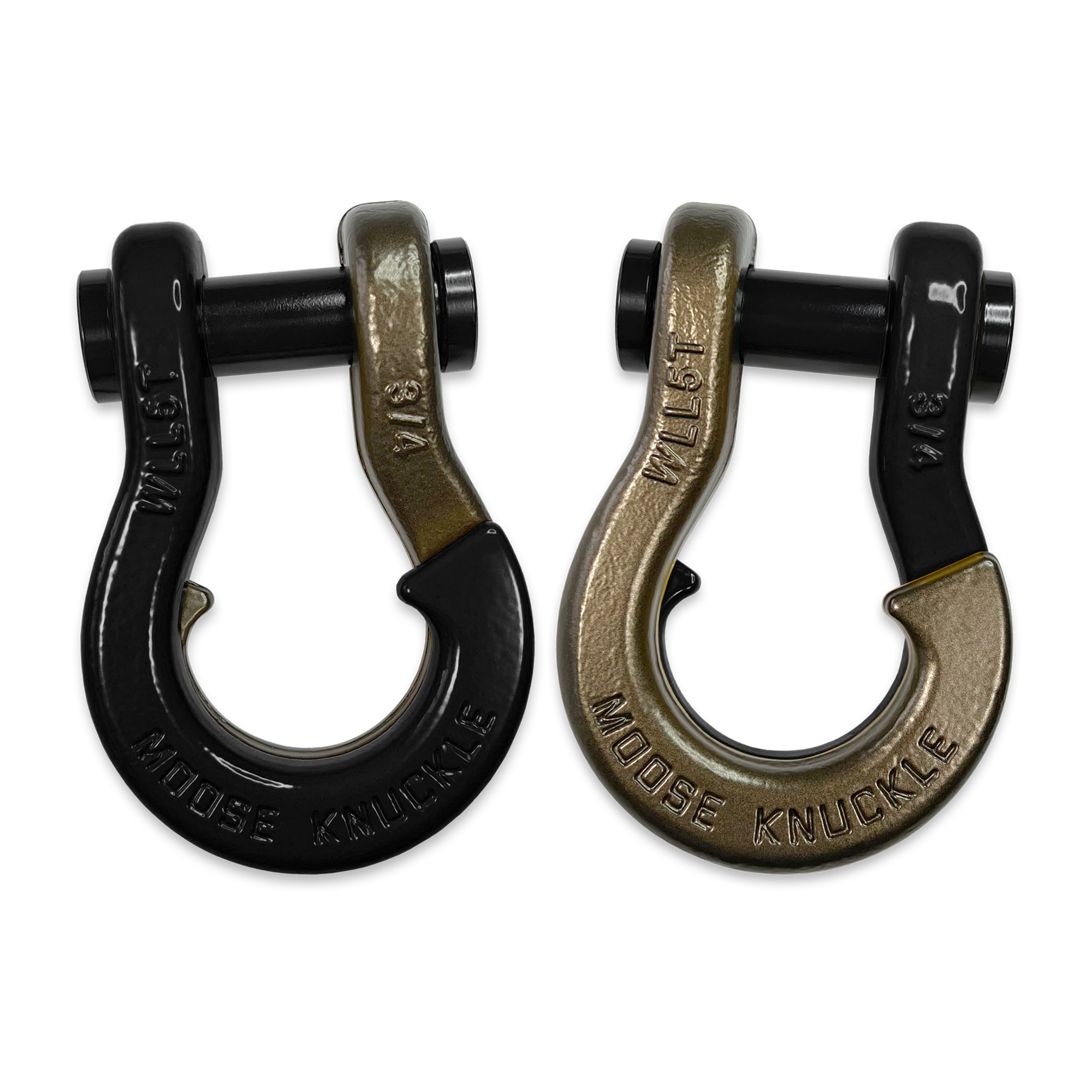 Moose Knuckle's Jowl Recovery Split Shackle 3/4 in Black Hole and Buff Bronze Combo