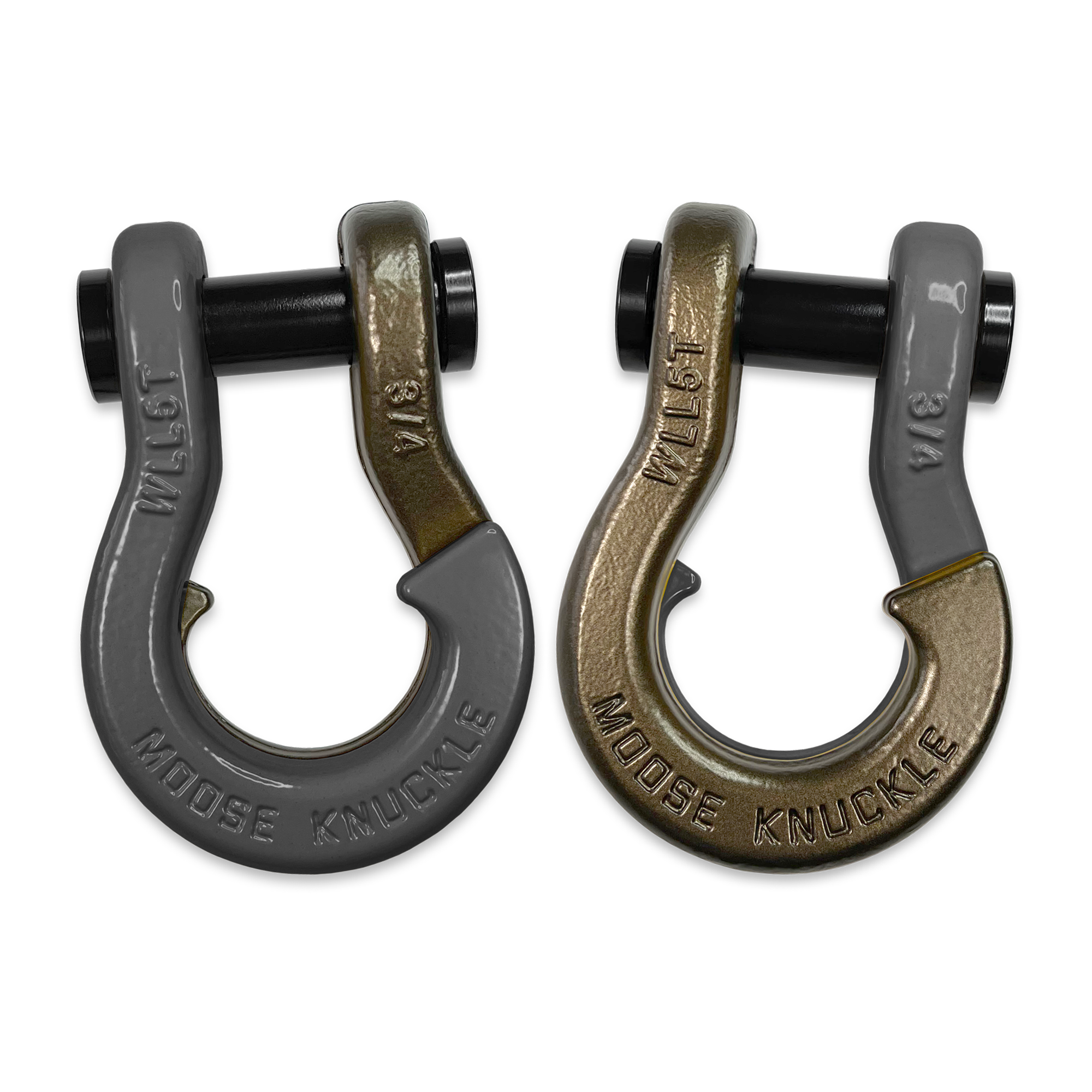 Moose Knuckle's Jowl Recovery Split Shackle 3/4 in Gun Gray and Buff Bronze Combo