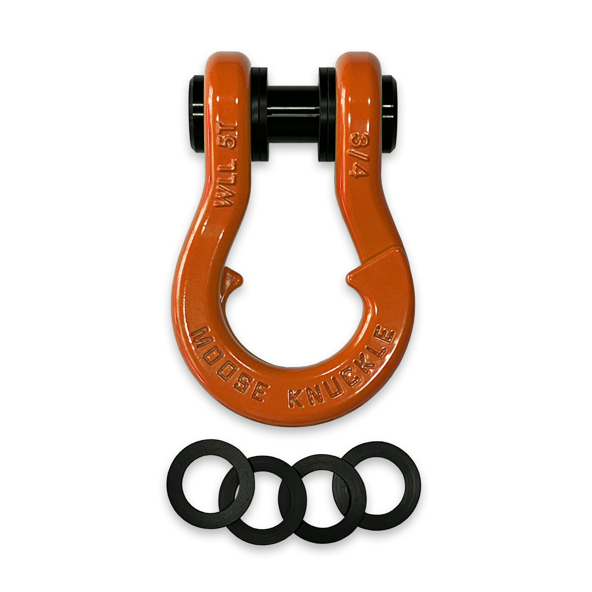 Jowl Recovery Split Shackle in Obscene Orange Washers