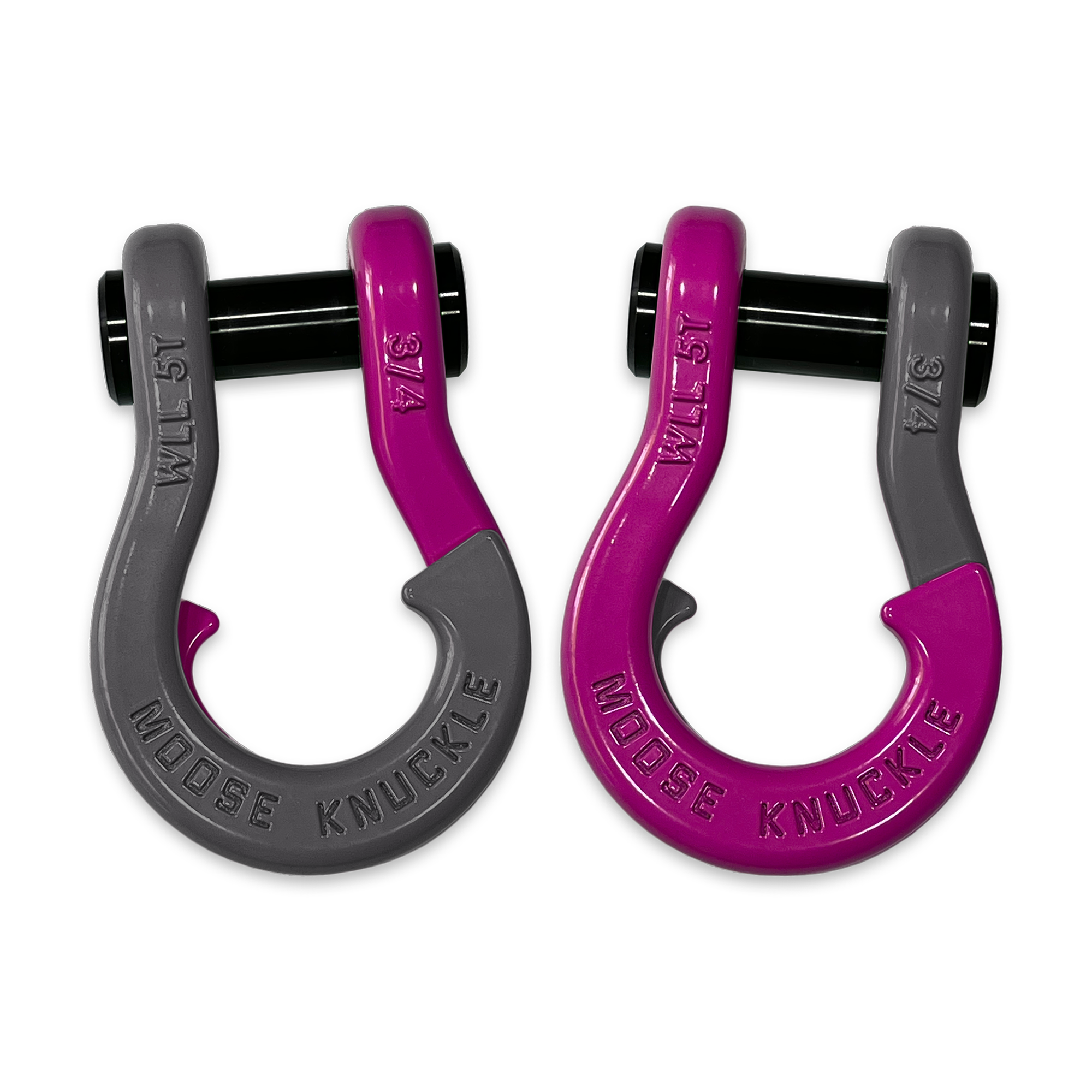 Moose Knuckle's Jowl Recovery Split Shackle 3/4 in Gun Gray and Pogo Pink Combo
