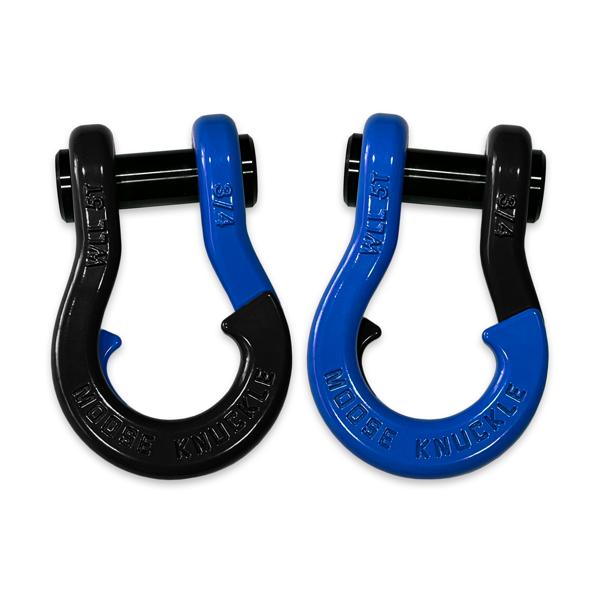 Moose Knuckle's Jowl Recovery Split Shackle 3/4 in Black Hole and Blue Balls Combo