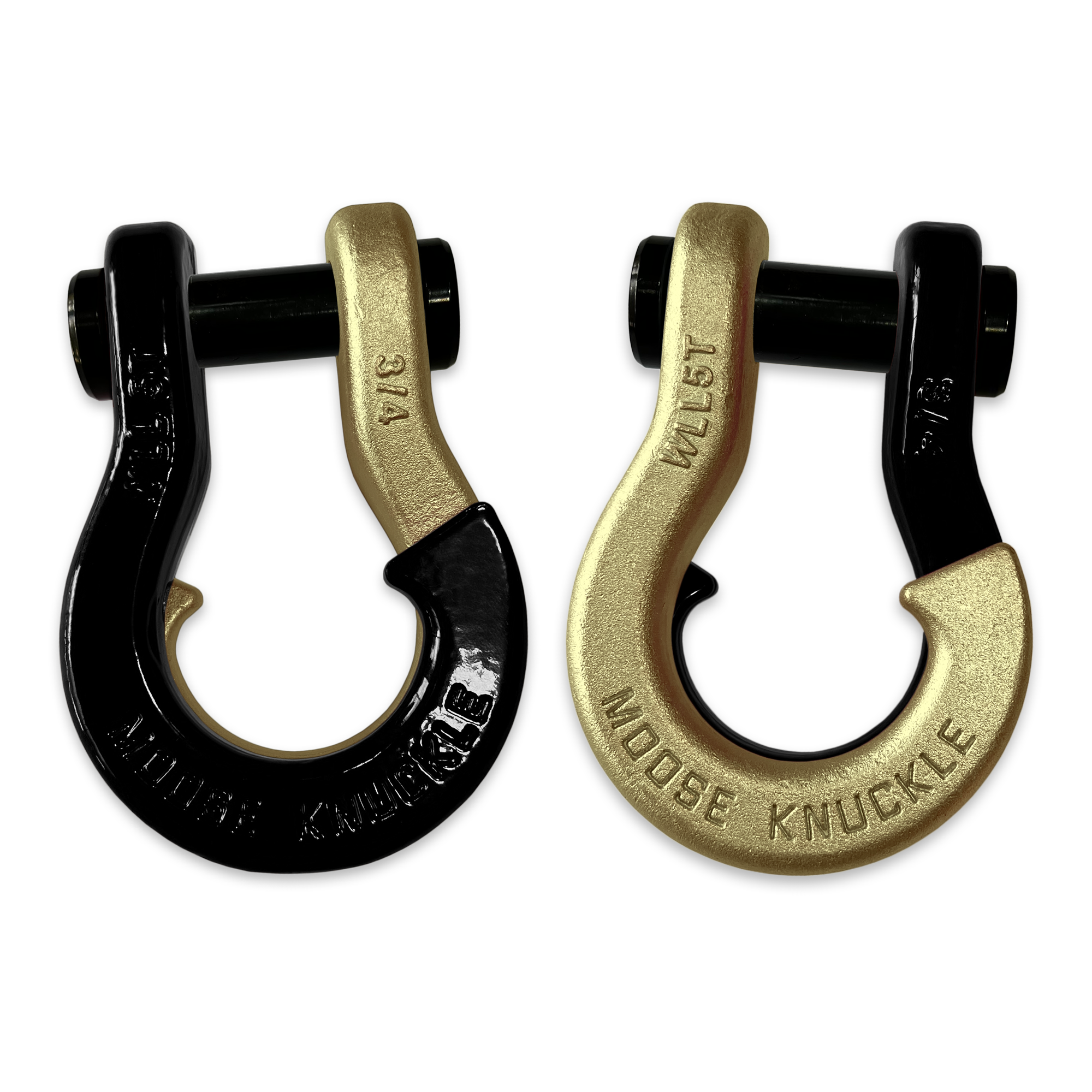 Moose Knuckle's Jowl Recovery Split Shackle 3/4 in Black Hole and Brass Knuckle Combo