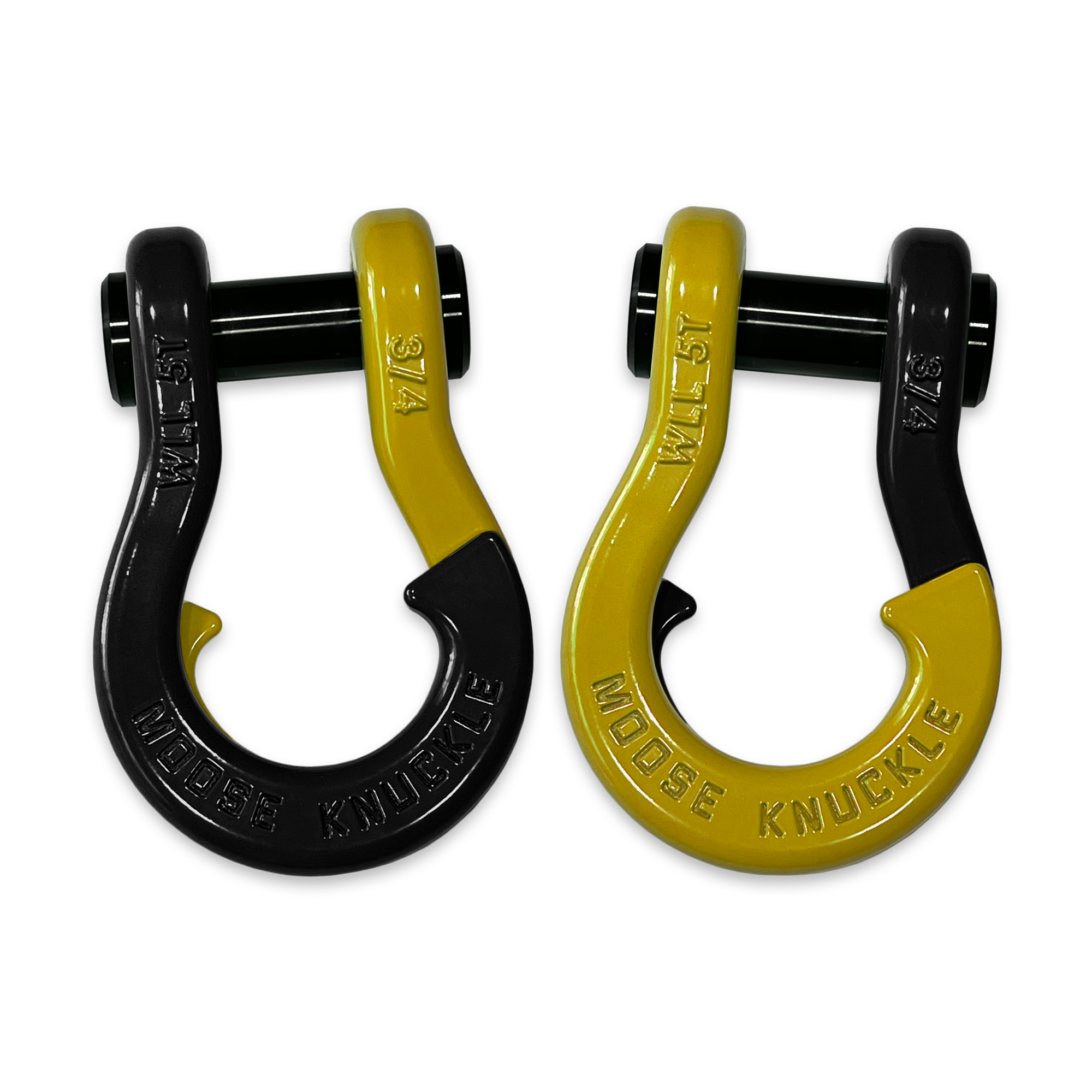 Moose Knuckle's Jowl Recovery Split Shackle 3/4 in Black Hole and Detonator Yellow Combo