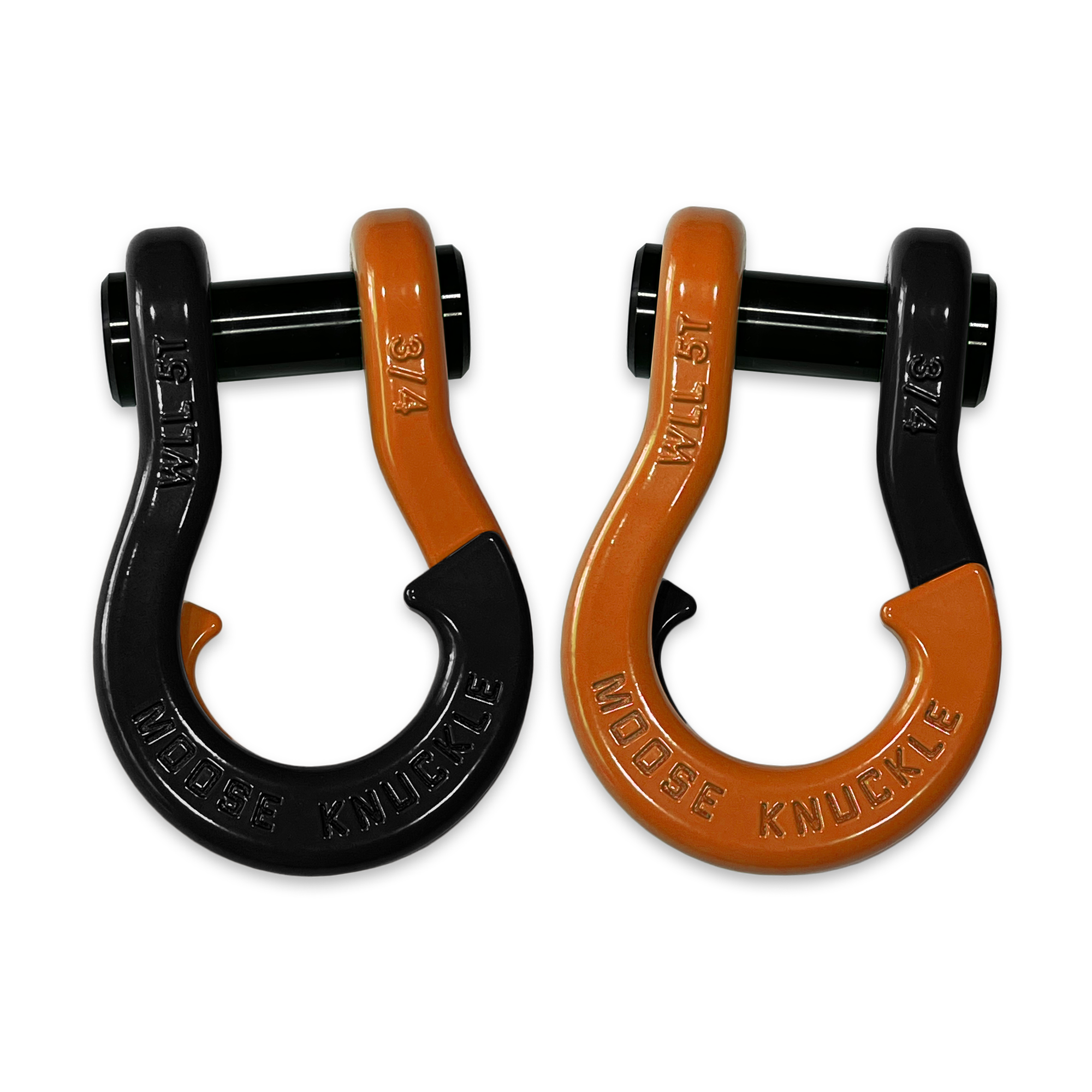 Moose Knuckle's Jowl Recovery Split Shackle 3/4 in Black Hole and Obscene Orange Combo