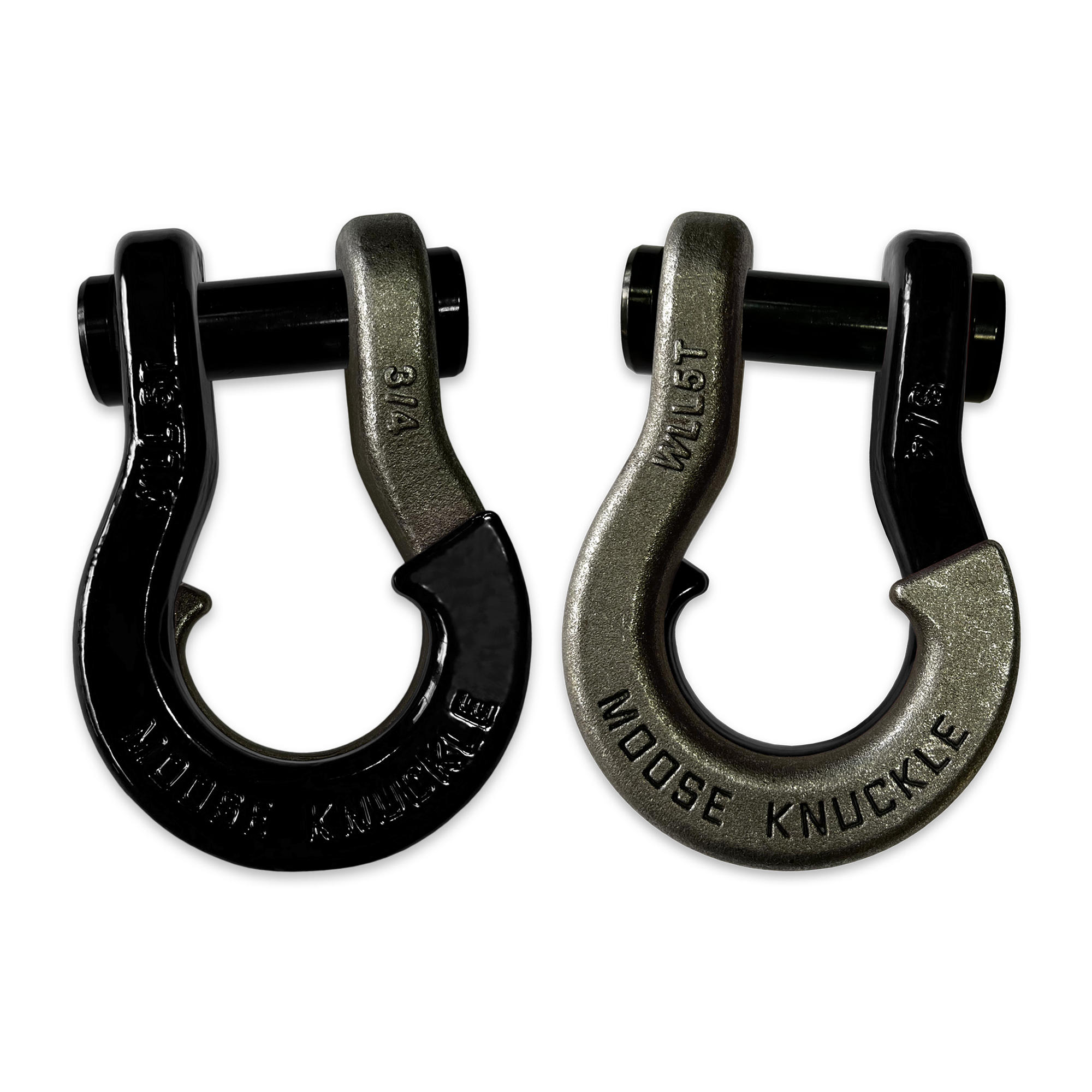 Moose Knuckle's Jowl Recovery Split Shackle 3/4 in Black Hole and Raw Dog Combo