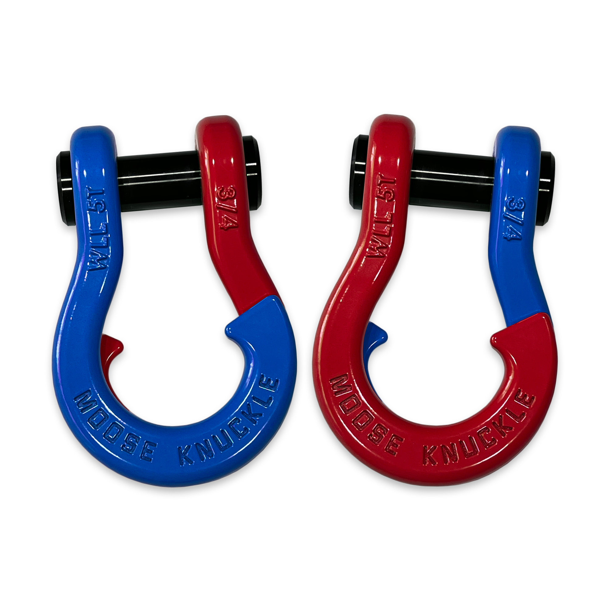 Jowl Recovery Split Shackle 3/4 in Blue Balls and Flame Red Combo
