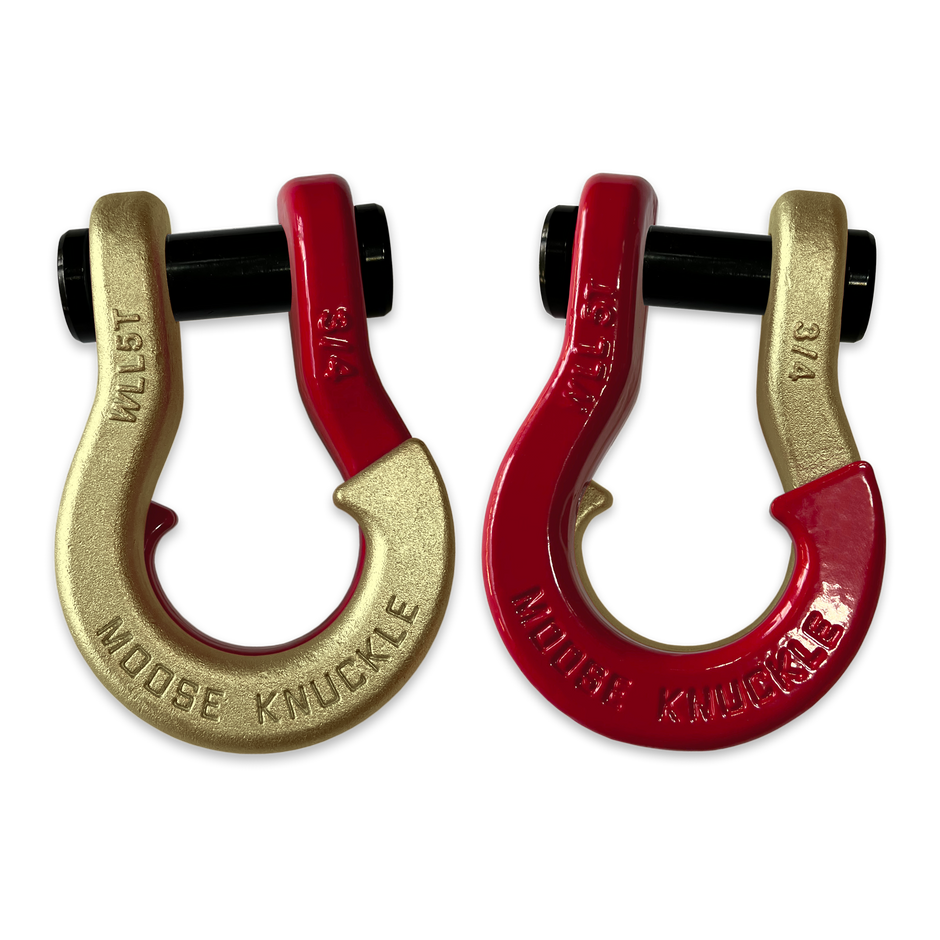 Jowl Best Recovery Shackle (Brass Knuckle and Flame Red Combo)