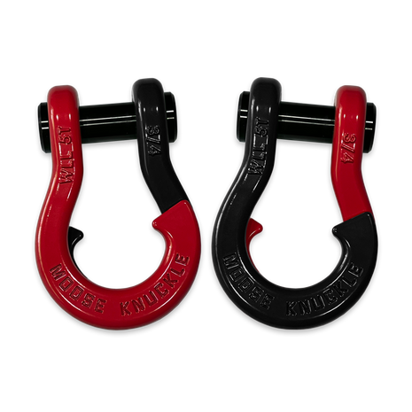 Moose Knuckle's Jowl Recovery Split Shackle 3/4 in Flame Red and Black Hole Combo