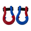 Moose Knuckle's Jowl Recovery Split Shackle 3/4 in Flame Red and Blue Balls Combo