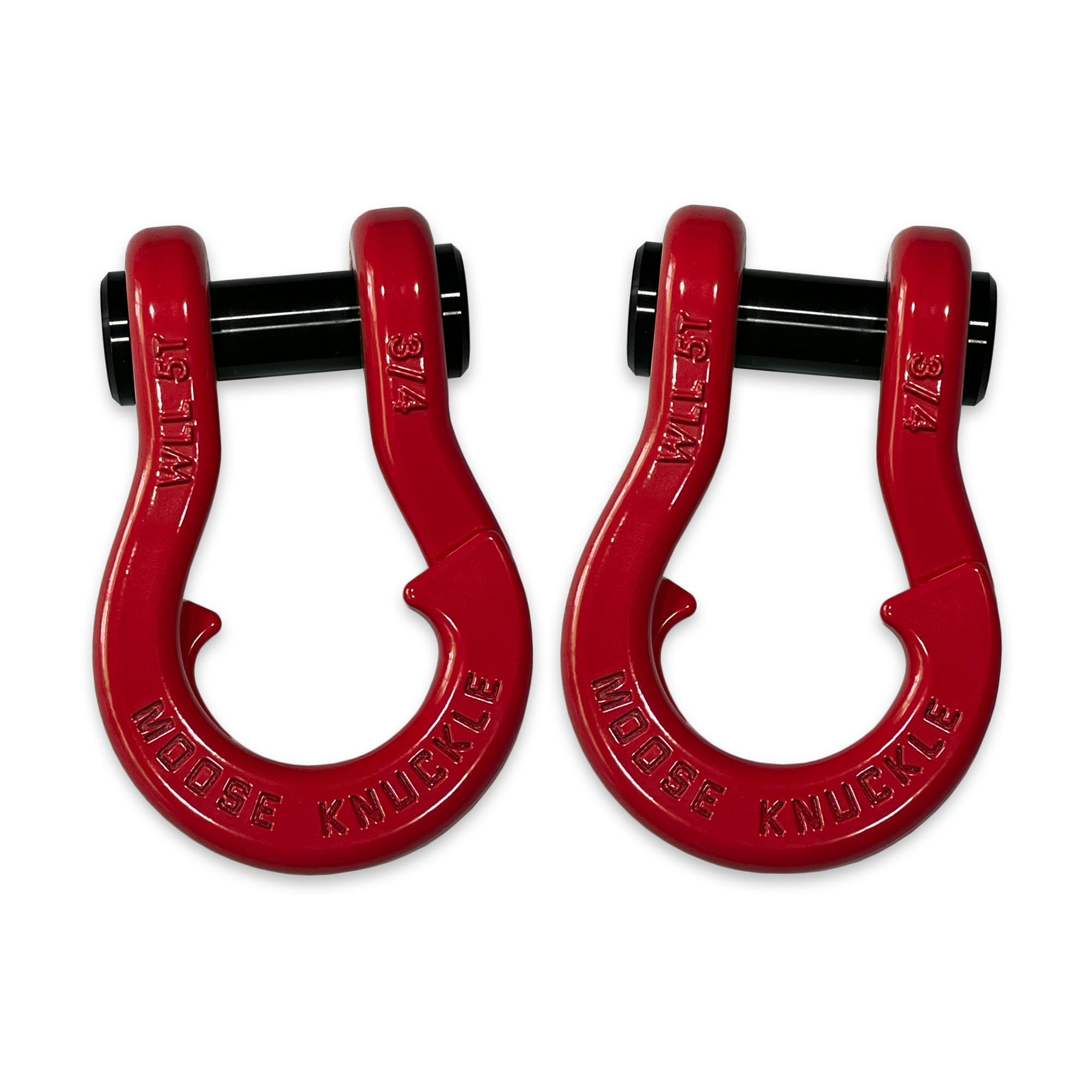 Moose Knuckle's Jowl Recovery Split Shackle 3/4 in Flame Red and Flame Red Combo