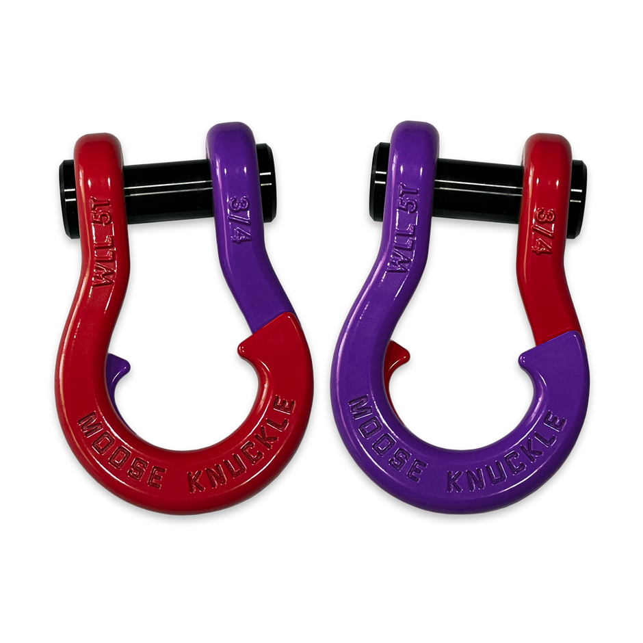 Moose Knuckle's Jowl Recovery Split Shackle 3/4 in Flame Red and Grape Escape Combo